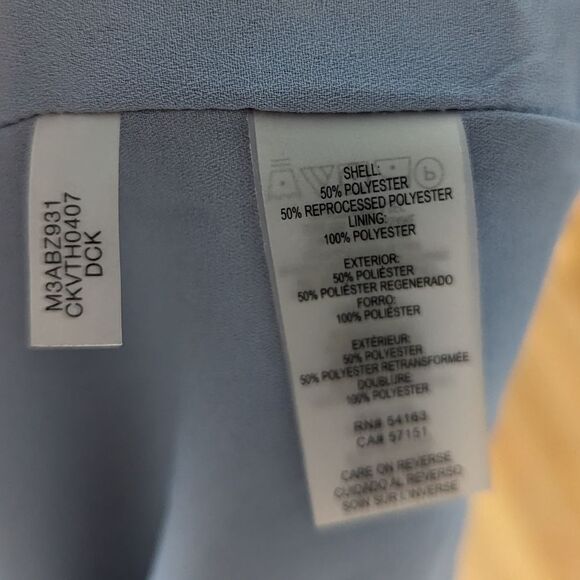 CALVIN KLEIN Blue Watercolor Mini Fit & Flare Shirt Dress - Picture 5 of 6